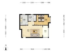中高楼层， 大一居  ，客厅窗户很大-涿州鸿坤理想湾北区户型图