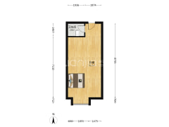 南向正规一居室 采光无遮挡 集中供暖-涿州同善园银座户型图
