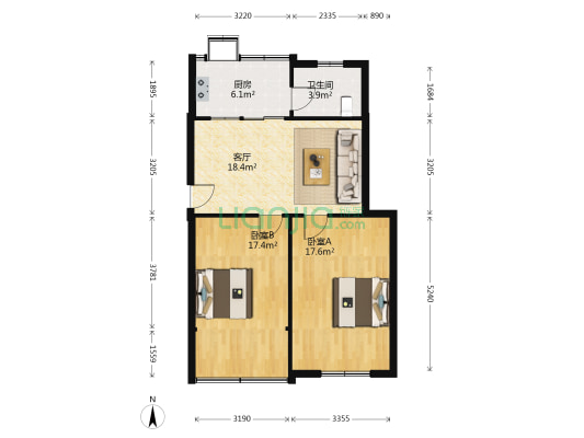 博奇路8号 2室1厅1卫 70平方