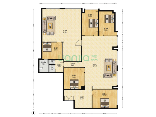 福清商会大厦 5室2厅3卫 307平方