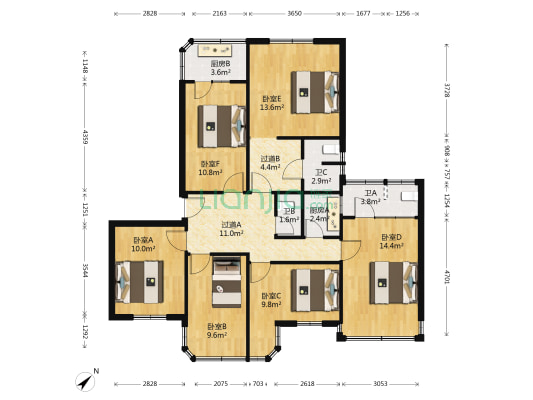 广发新村 6室0厅3卫 97平方