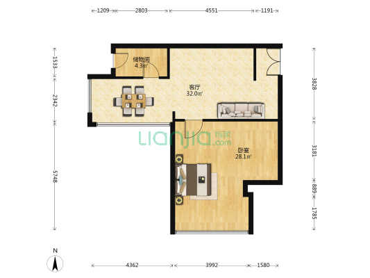 现代创展大厦 1室1厅0卫 97平方