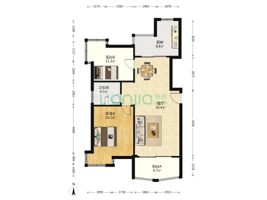 罗山怡景苑 1室1厅1卫 99平方