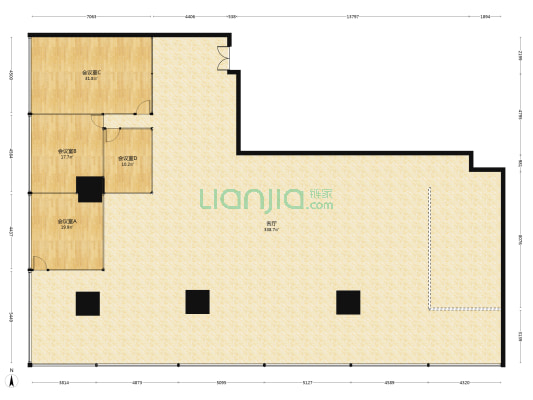 保利国际广场 4室1厅0卫 659平方