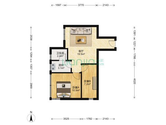 佳景楼 2室1厅1卫 47平方