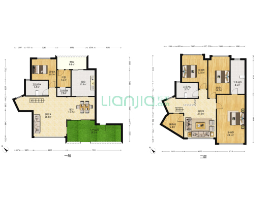 江南世家 5室3厅4卫 242平方