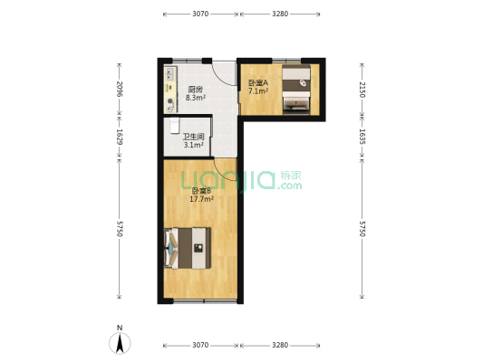 马鞍池东路 2室0厅1卫 48平方