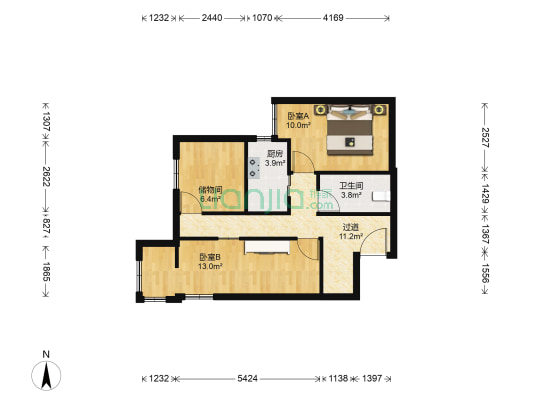 金隅康惠园2号院 2室0厅1卫 69平方