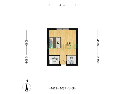 美达公寓 1室0厅1卫 33平方
