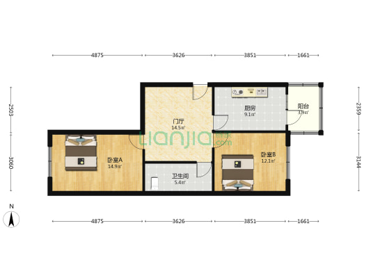 香庆街 2室0厅1卫 81平方