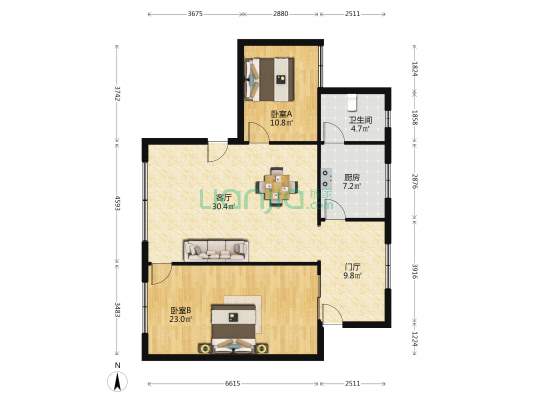 曹明美集资房 2室1厅1卫 102平方