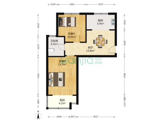 金福南苑 2室1厅1卫 68平方