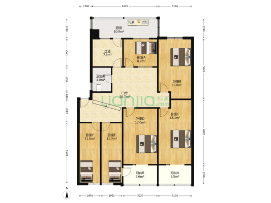 煤炭公司家属院 6室0厅1卫 146平方