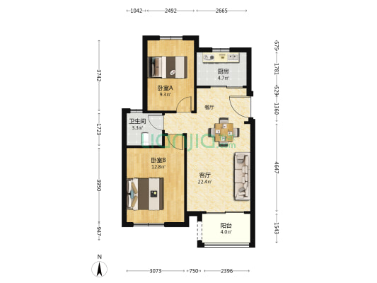 中南印象 2室1厅1卫 72平方