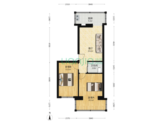 春草路341号 2室1厅1卫 56平方