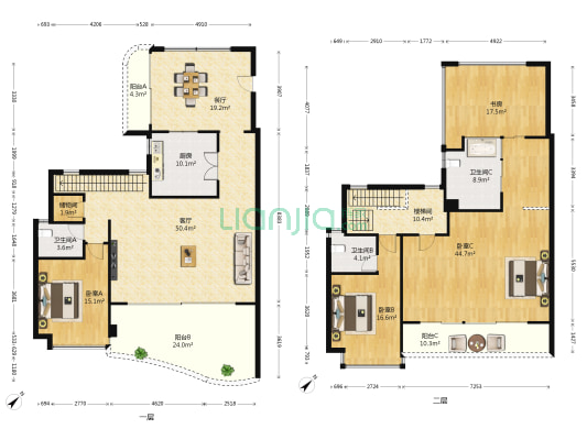 高山花园 4室2厅3卫 200平方