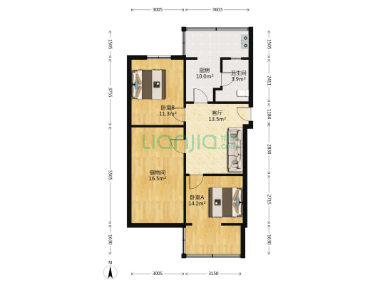 灯笼街108号 2室1厅1卫 79平方