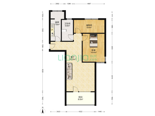 福芳园 1室1厅1卫 105平方