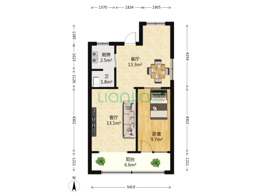 南浦路 1室2厅1卫 60平方