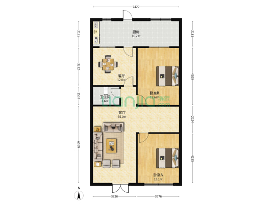 溪沿新村 2室2厅1卫 362平方