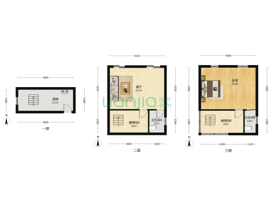 人民东路 1室1厅2卫 129平方