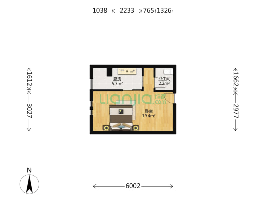 伊顿公馆东区 1室0厅1卫 42平方