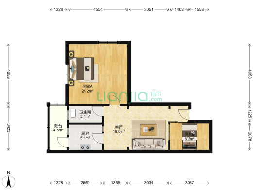 雅江里 2室1厅1卫 74平方