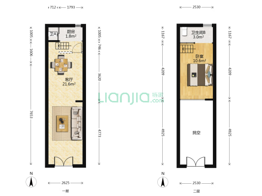 万达广场 1室1厅2卫 31平方