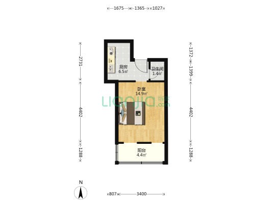 六安路18号 1室0厅1卫 33平方