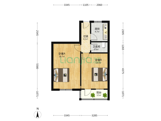 临邑路 2室0厅1卫 63平方