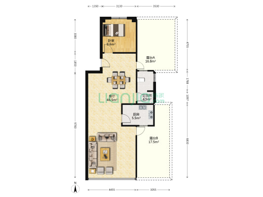维也纳花园一期 1室1厅1卫 140平方