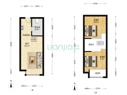 金汇之城 2室1厅1卫 39平方