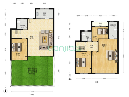 虞门雅苑 4室1厅3卫 296平方