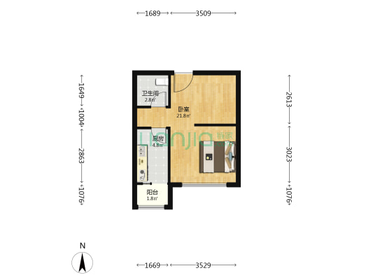 燕阳城 1室0厅1卫 46平方