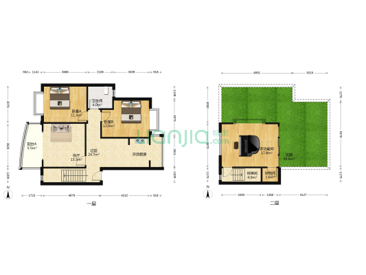 锦宏河滨苑 3室1厅1卫 114平方