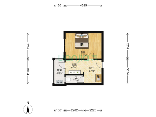 挂面厂宿舍 1室1厅1卫 39平方