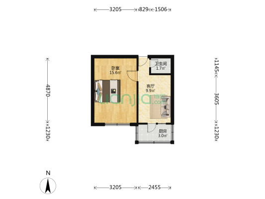 繁华里 1室1厅1卫 37平方