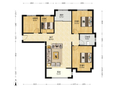 坡地园林社区 3+1正规4居室低楼层采光还好的房子-涿州香邑溪谷上园户型图