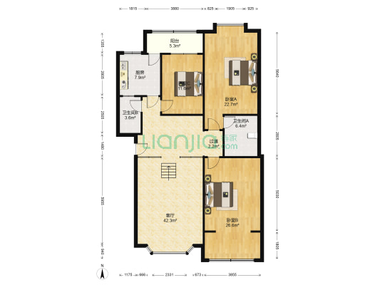 浦江家园 3室1厅2卫 151平方