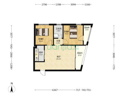 城下坊北街 2室1厅1卫 68平方