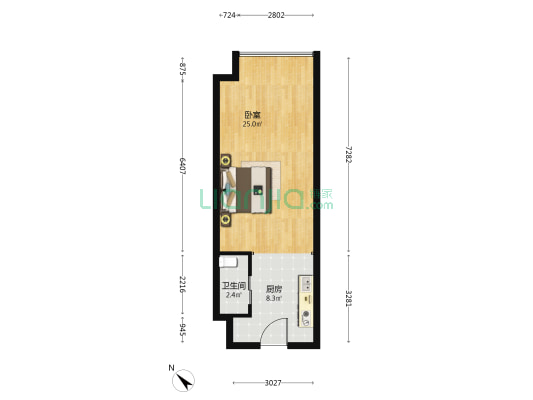 南京地铁小行荟 1室0厅1卫 53平方