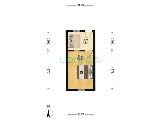 阜南路125号 1室1厅0卫 37平方