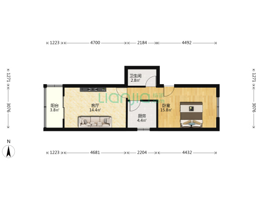 甘肃省秦剧团家属院 1室1厅1卫 47平方