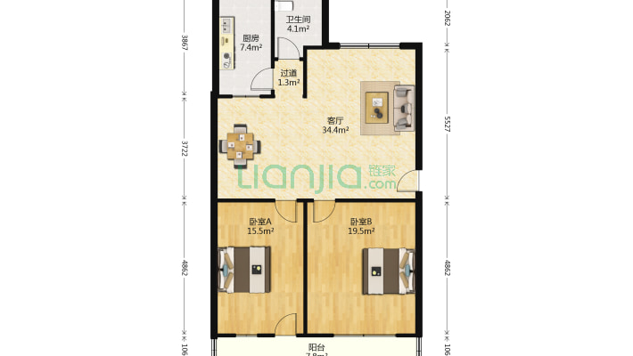 长清区医院宿舍二手房实景图