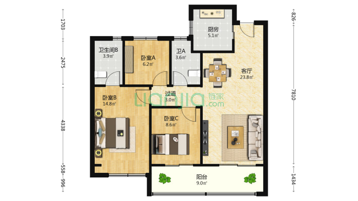 星创城映月璟园二手房实景图