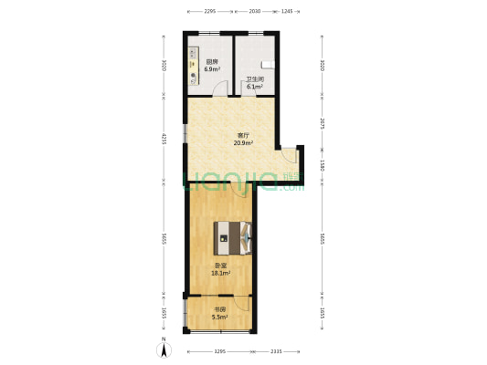 雄达商住楼 2室1厅1卫 60平方