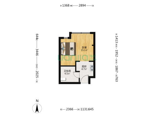 新盛弘阳广场 1室0厅1卫 42平方
