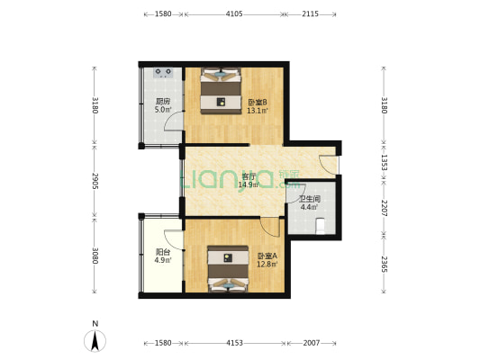 营盘小区 2室1厅1卫 61平方