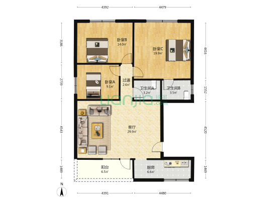 樟村沙井头二巷 3室1厅2卫 425平方