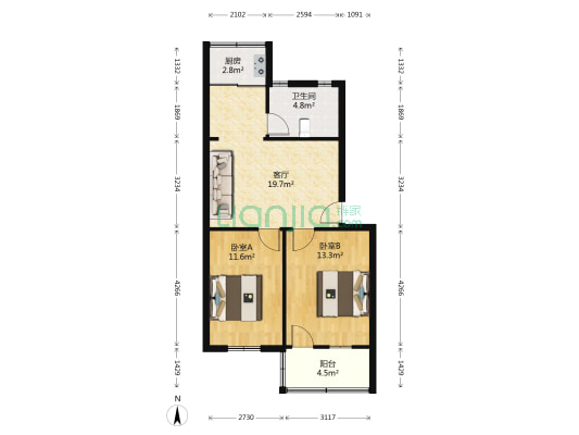 凤鸣新村 2室1厅1卫 70平方